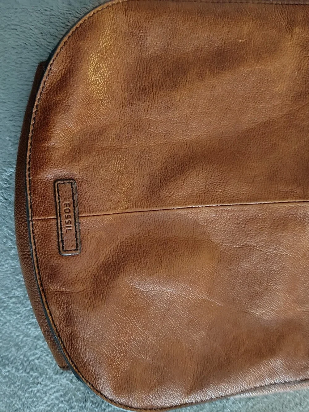 Vintage Fossil Classic Two-Tone Leather Saddle Bag - Black and Brown